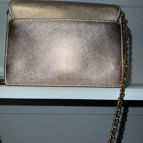 Tory Burch Metallic Rose Gold Chain Crossbody Bag - Picture 9 of 9